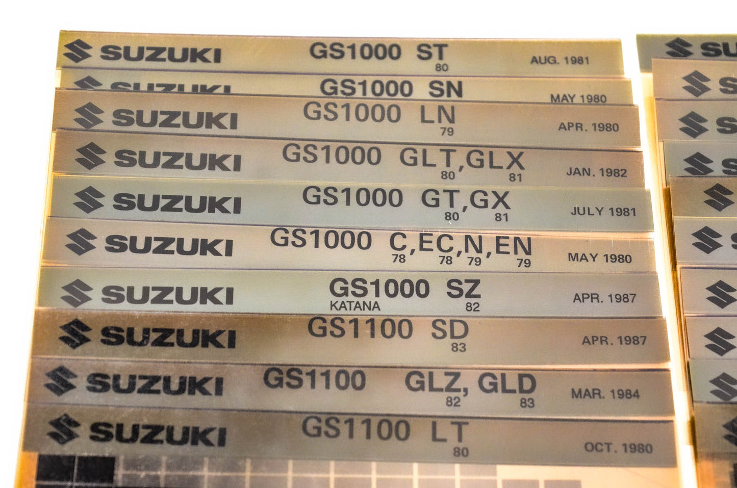 OEM Suzuki Microfiche Lot Of 56