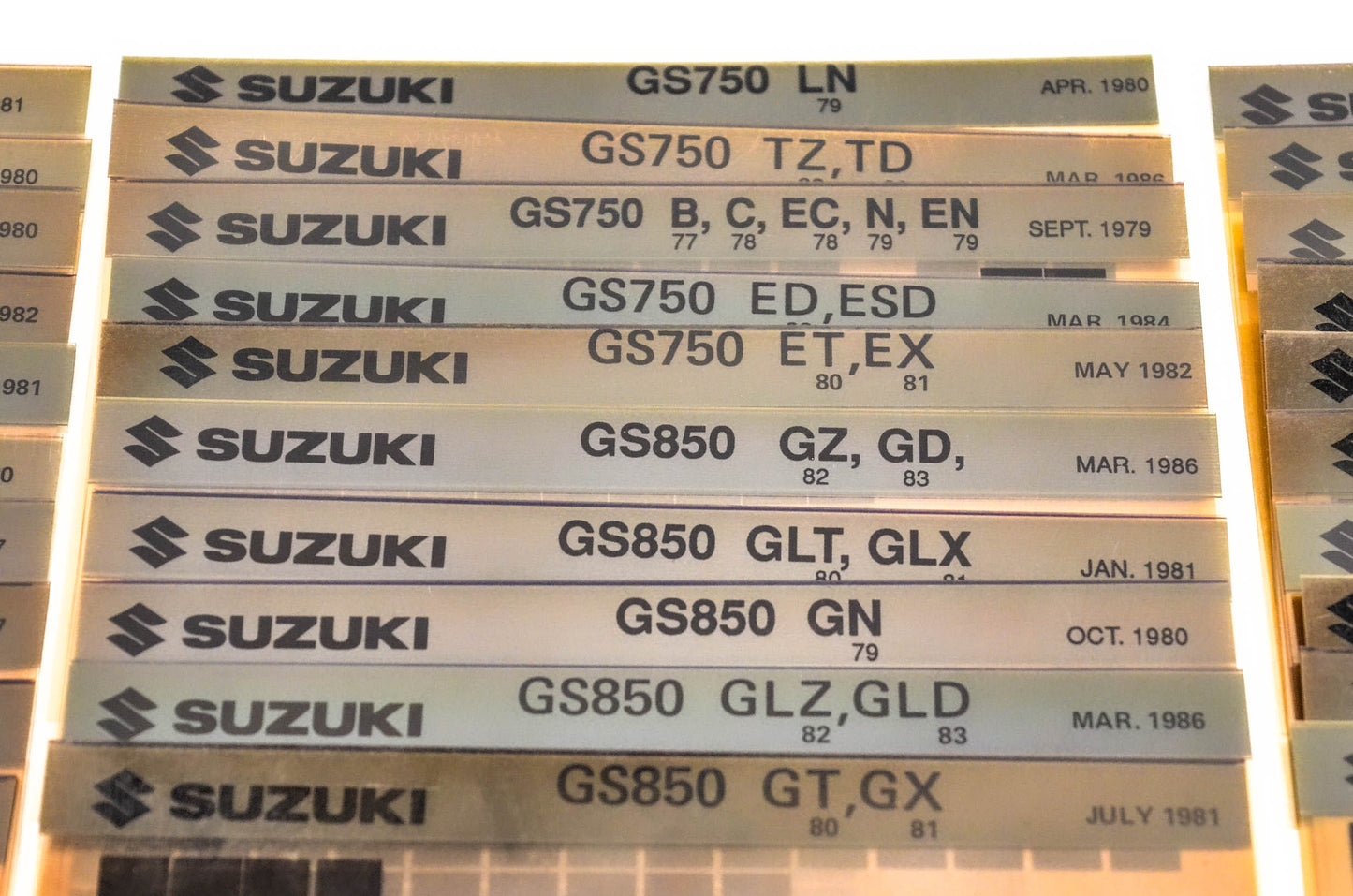 OEM Suzuki Microfiche Lot Of 56