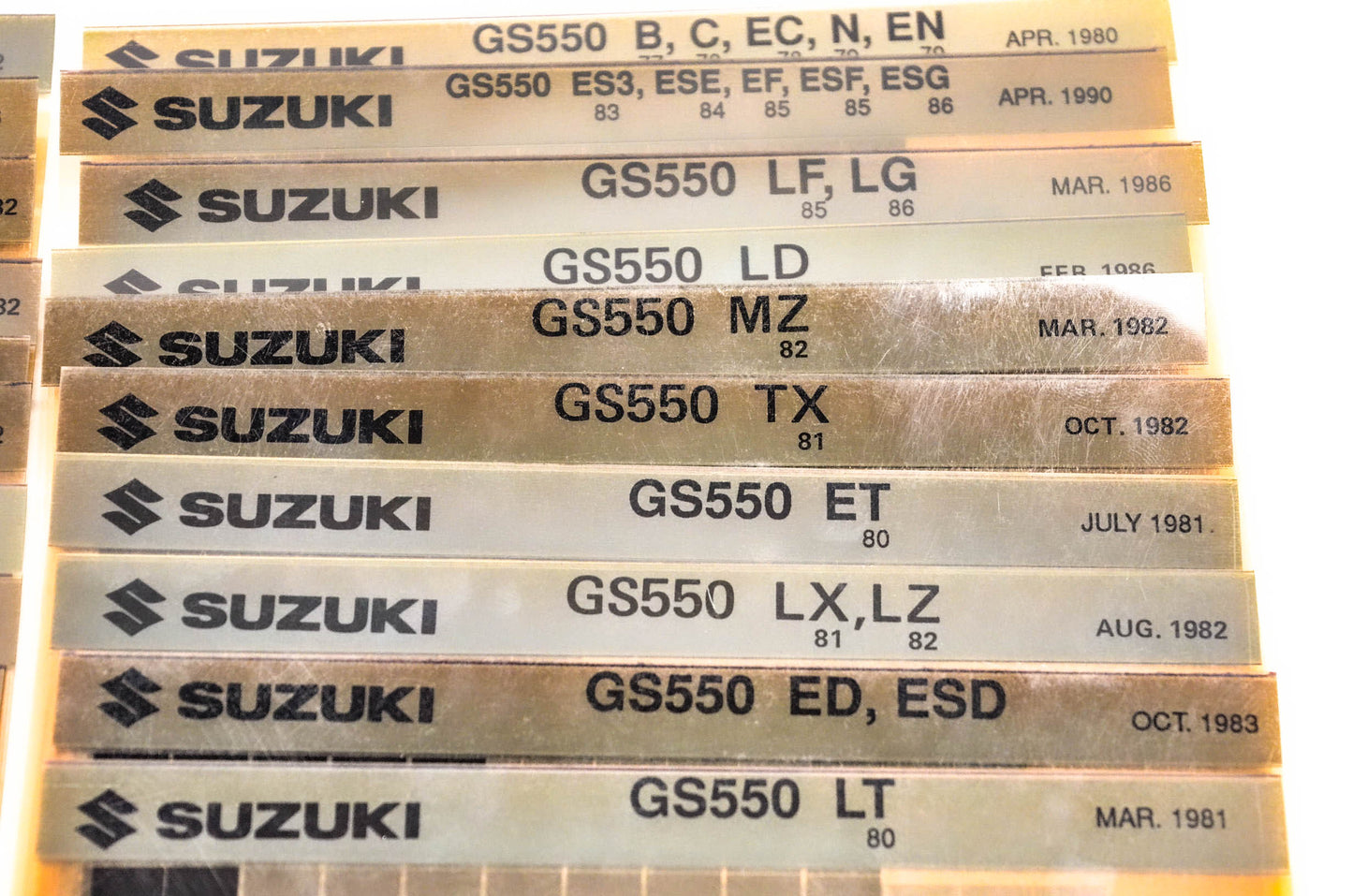OEM Suzuki Microfiche Lot Of 56