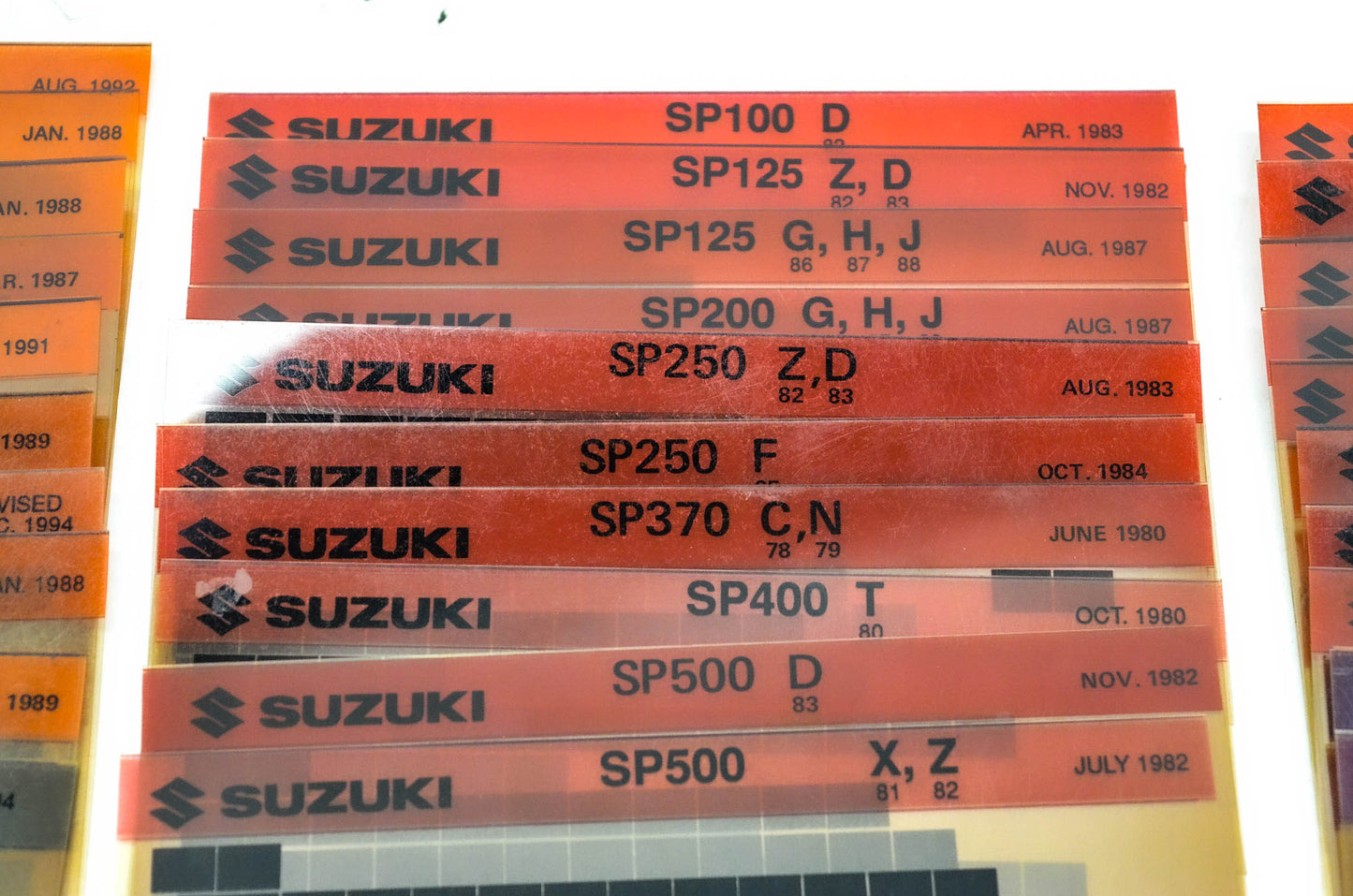 OEM Suzuki Microfiche Lot Of 41