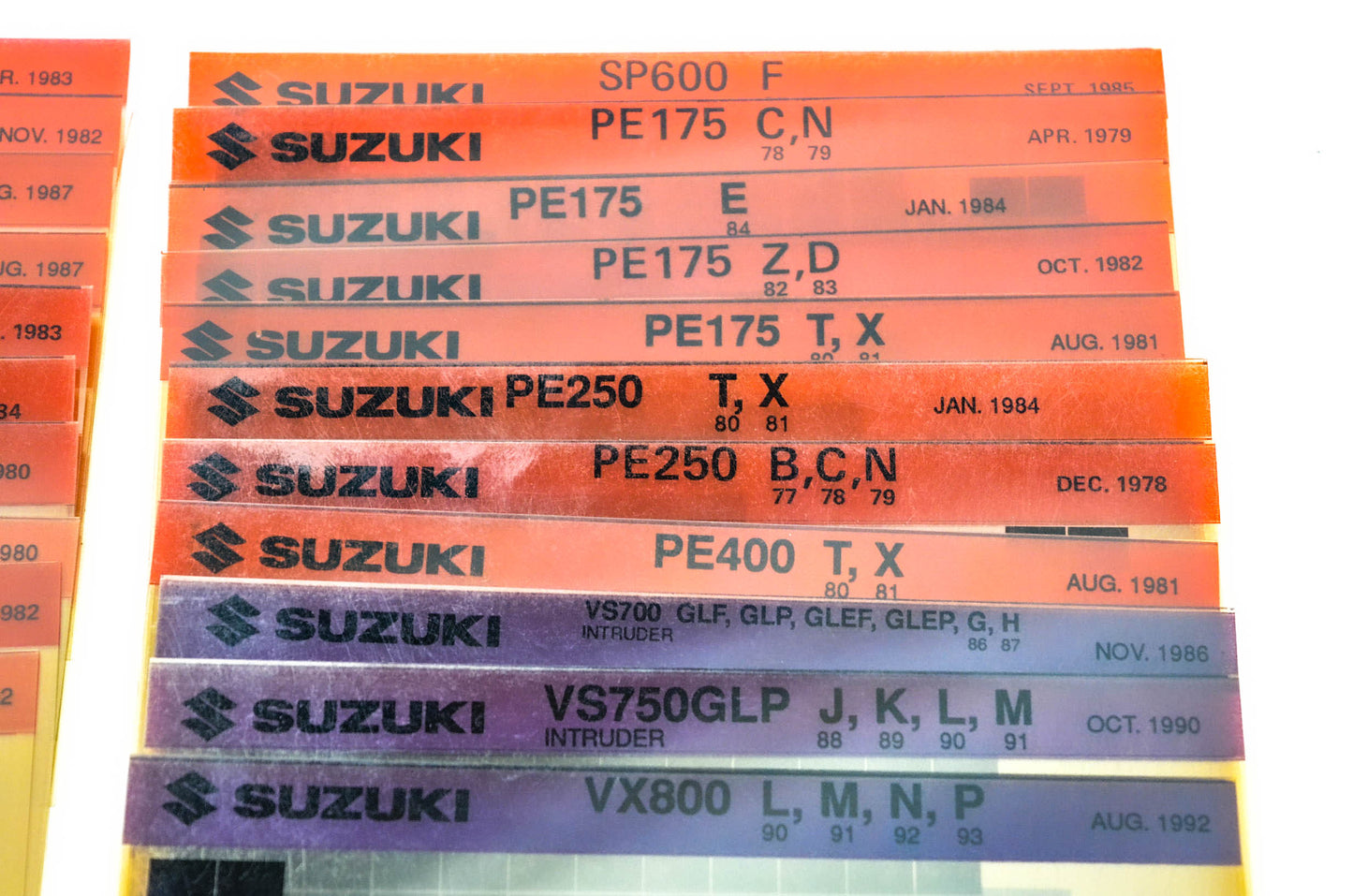 OEM Suzuki Microfiche Lot Of 41