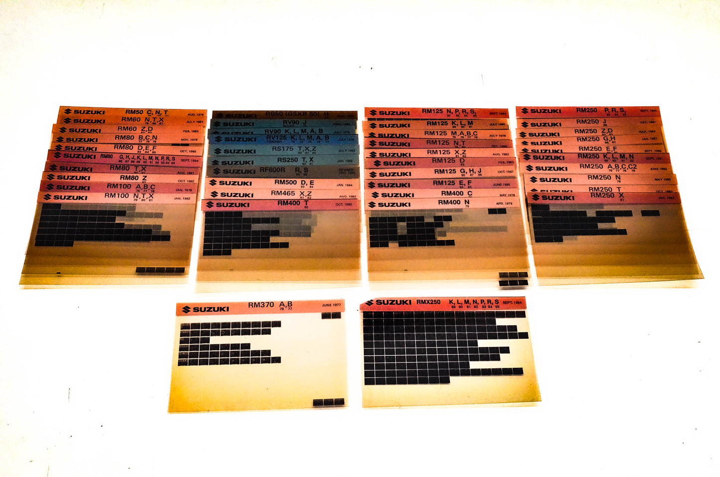 OEM Suzuki Microfiche Lot Of 42