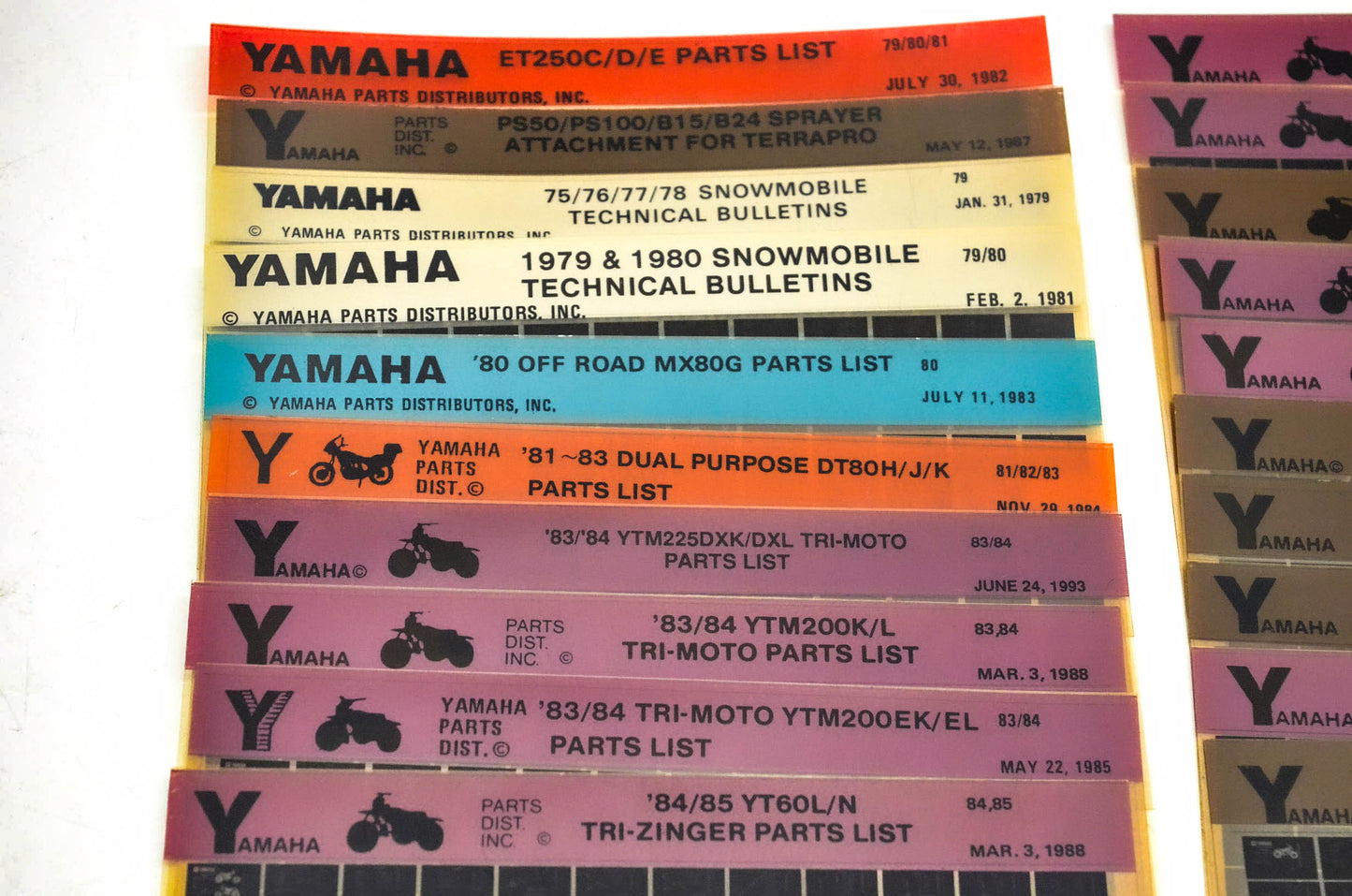 OEM Yamaha Microfiche Lot Of 45