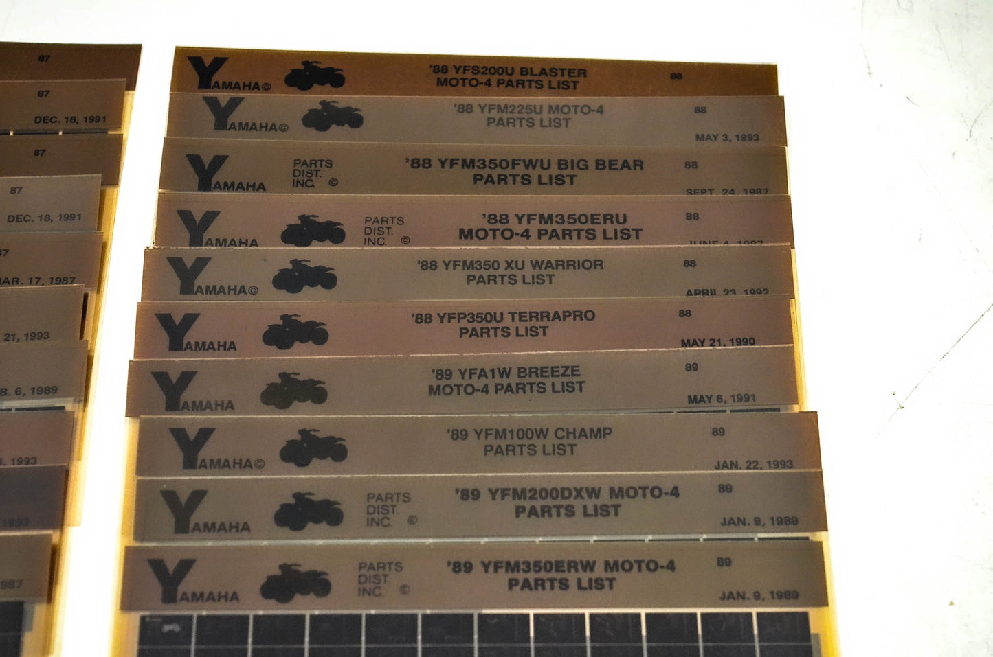 OEM Yamaha Microfiche Lot Of 45