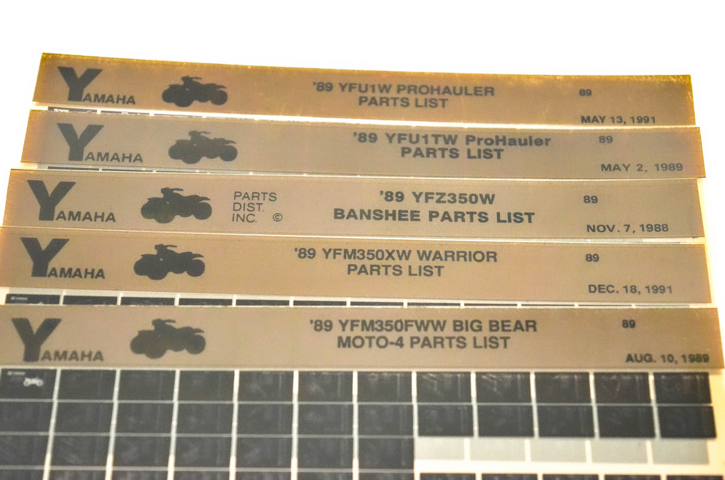 OEM Yamaha Microfiche Lot Of 45