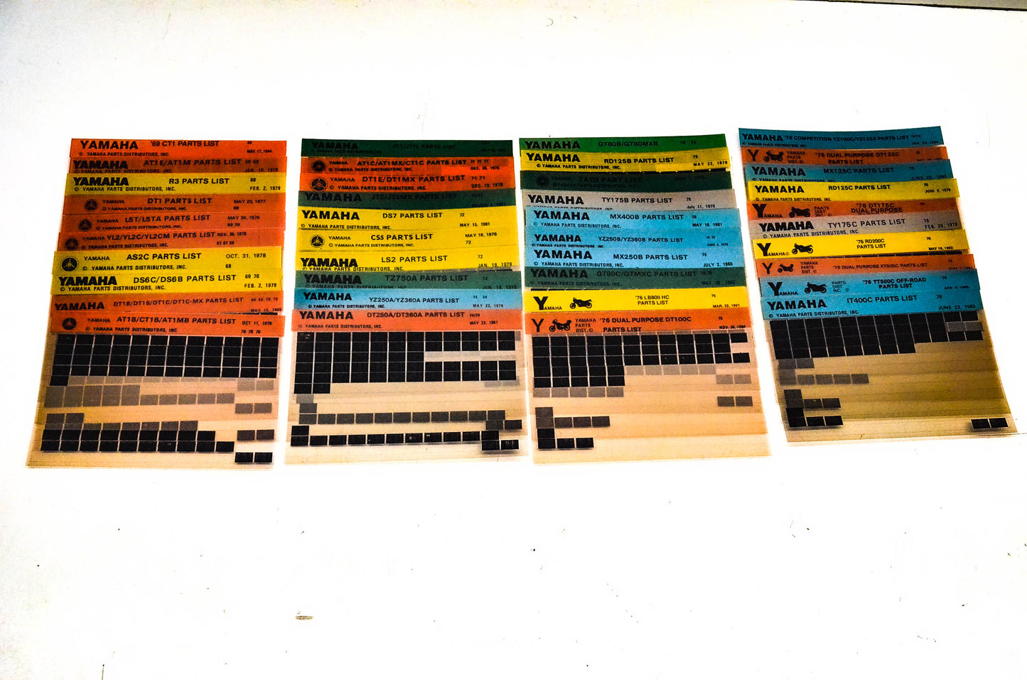 OEM Yamaha 1969-76 Microfiche Lot Of 40