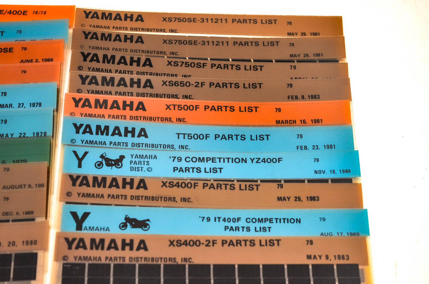 OEM Yamaha 1977-1979 Microfiche Lot Of 54