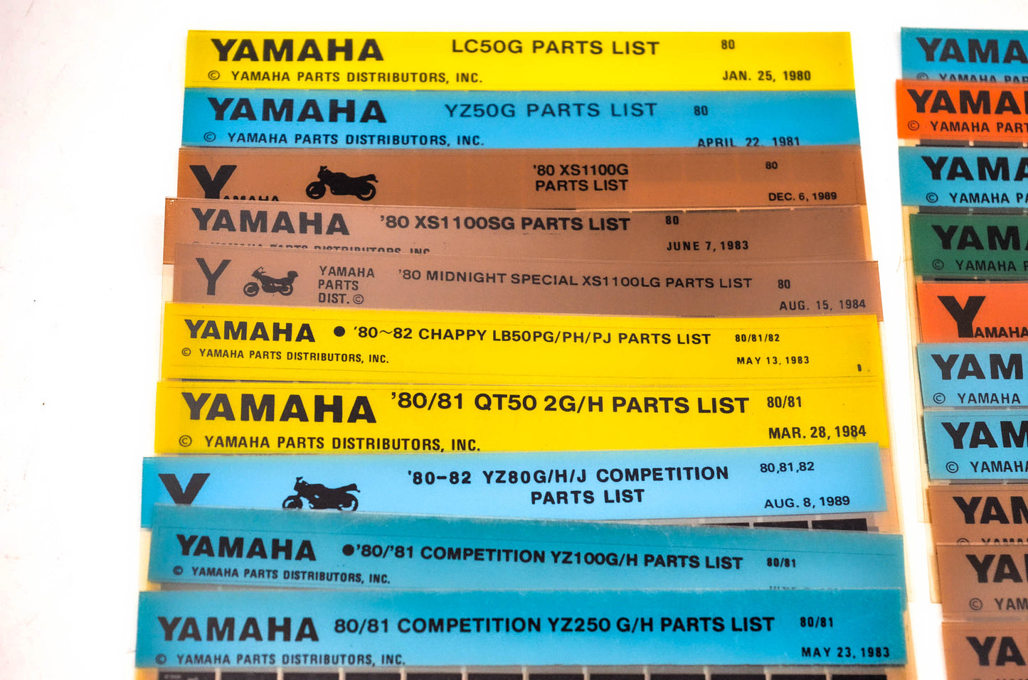 OEM Yamaha 1980-1981 Microfiche Lot Of 75
