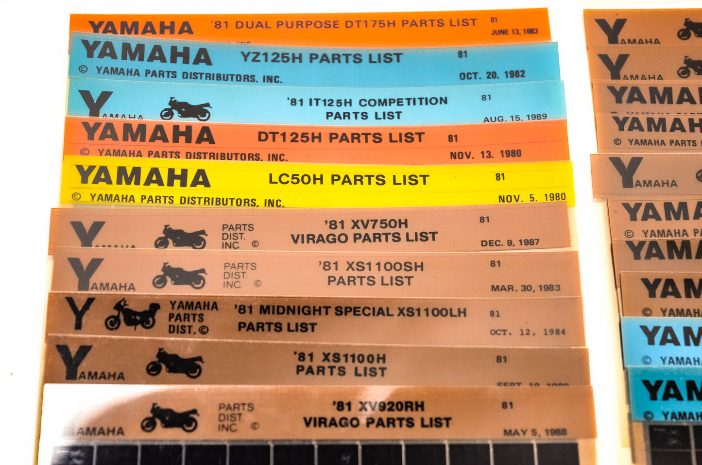 OEM Yamaha 1980-1981 Microfiche Lot Of 75