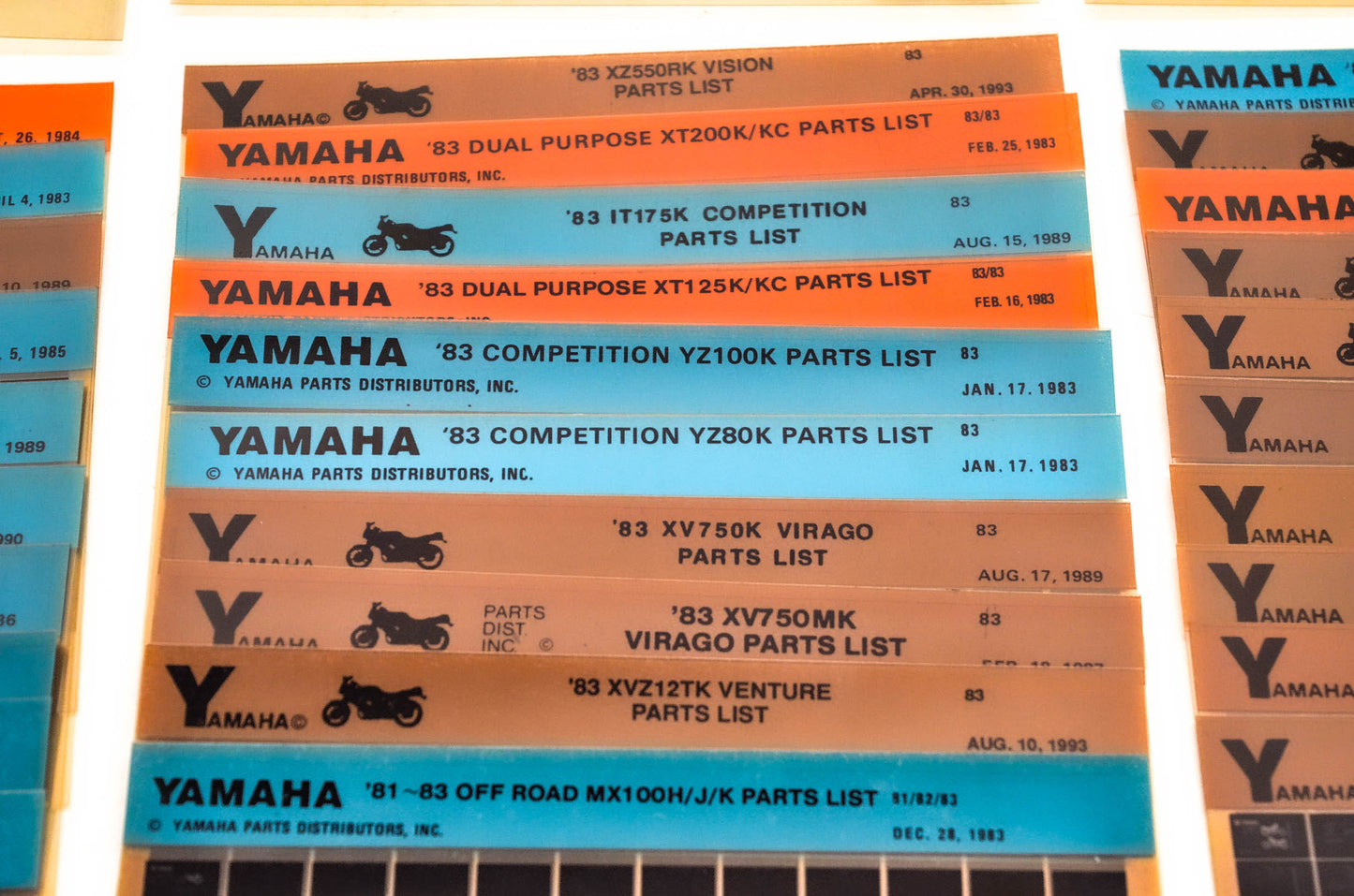 OEM Yamaha 1982-1983 Microfiche Lot Of 67