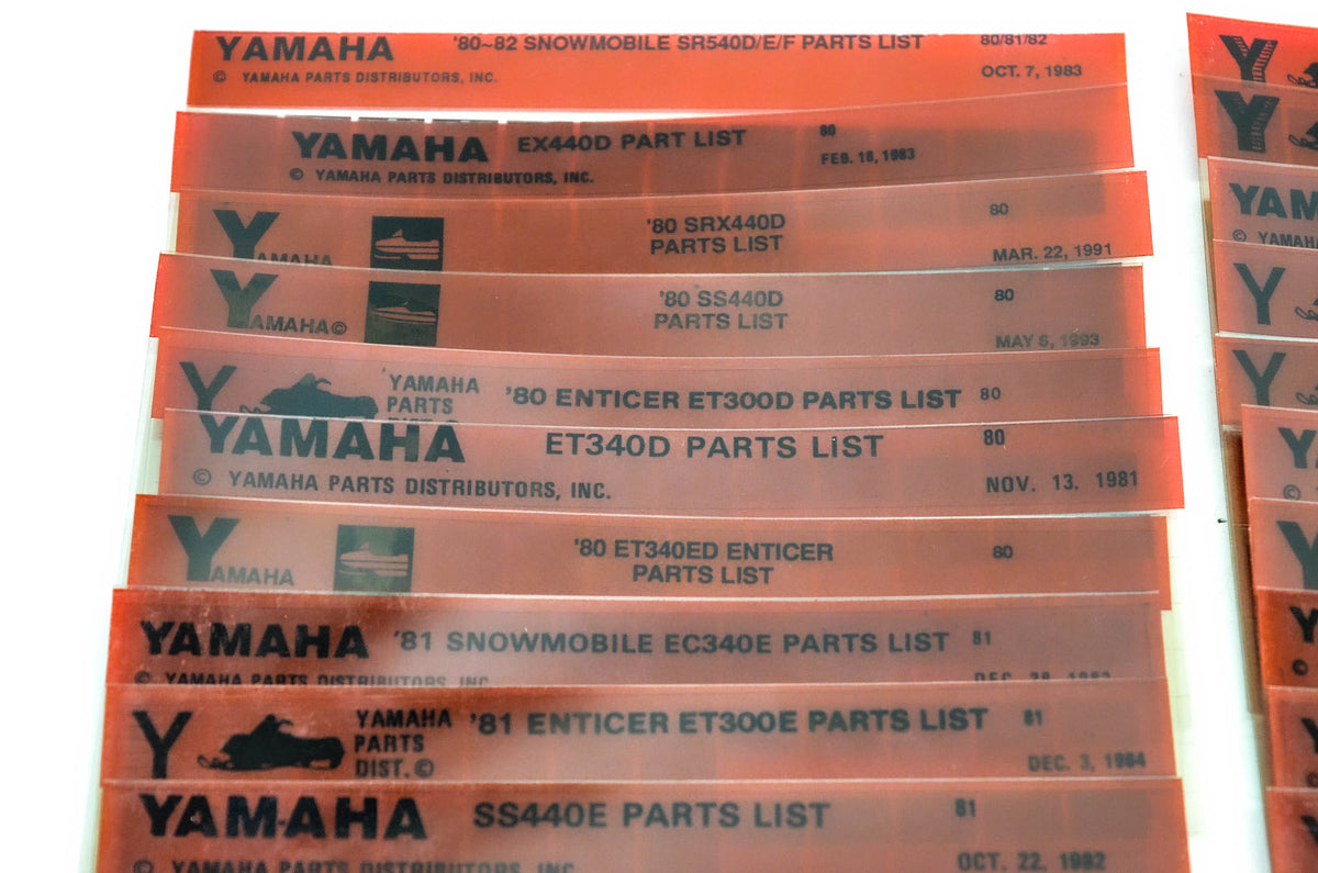 OEM Yamaha Snowmobile 1980-1985 Microfiche Lot Of 40