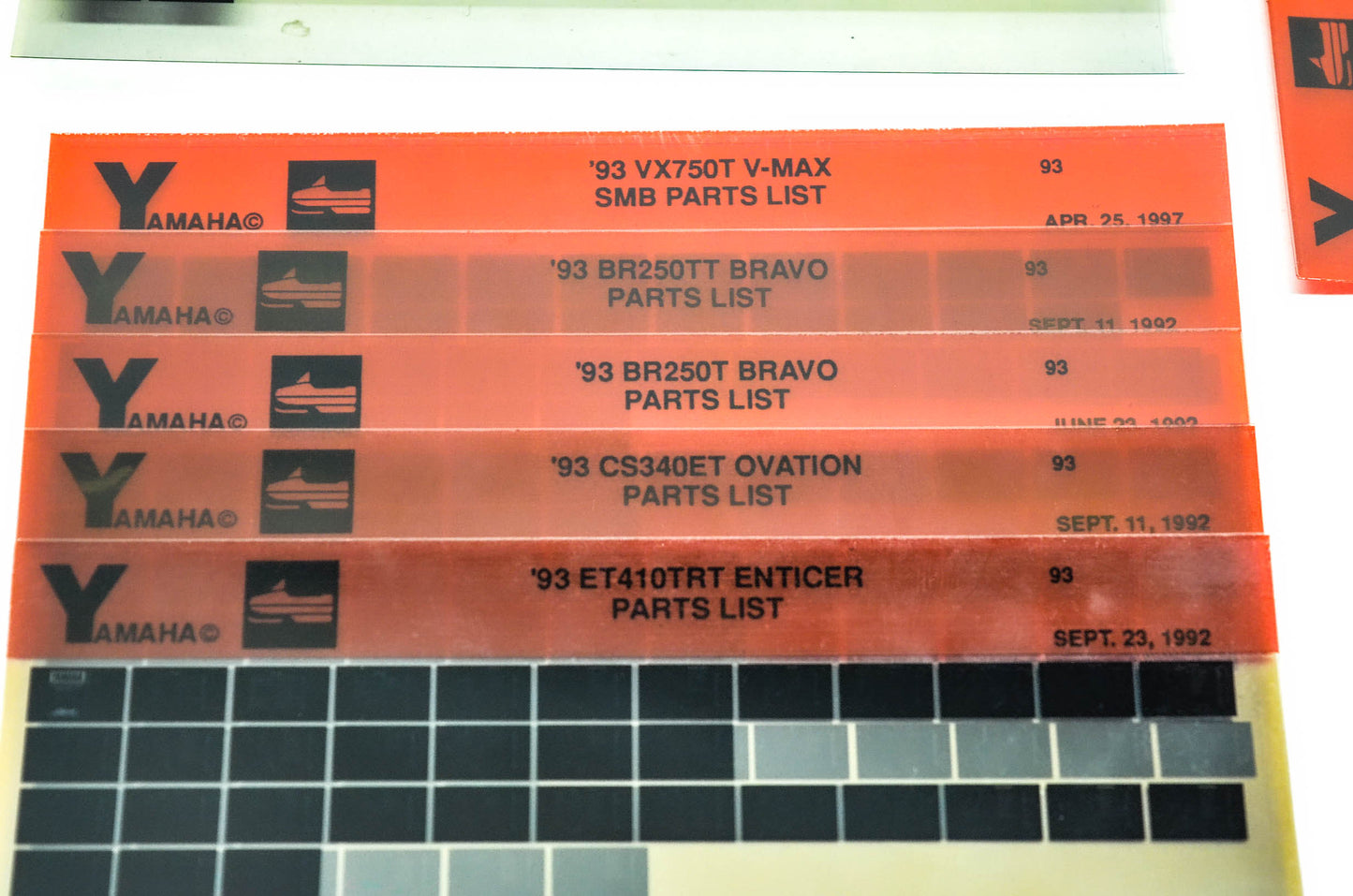 OEM Yamaha Snowmobile 1990-1993 Microfiche Lot Of 47