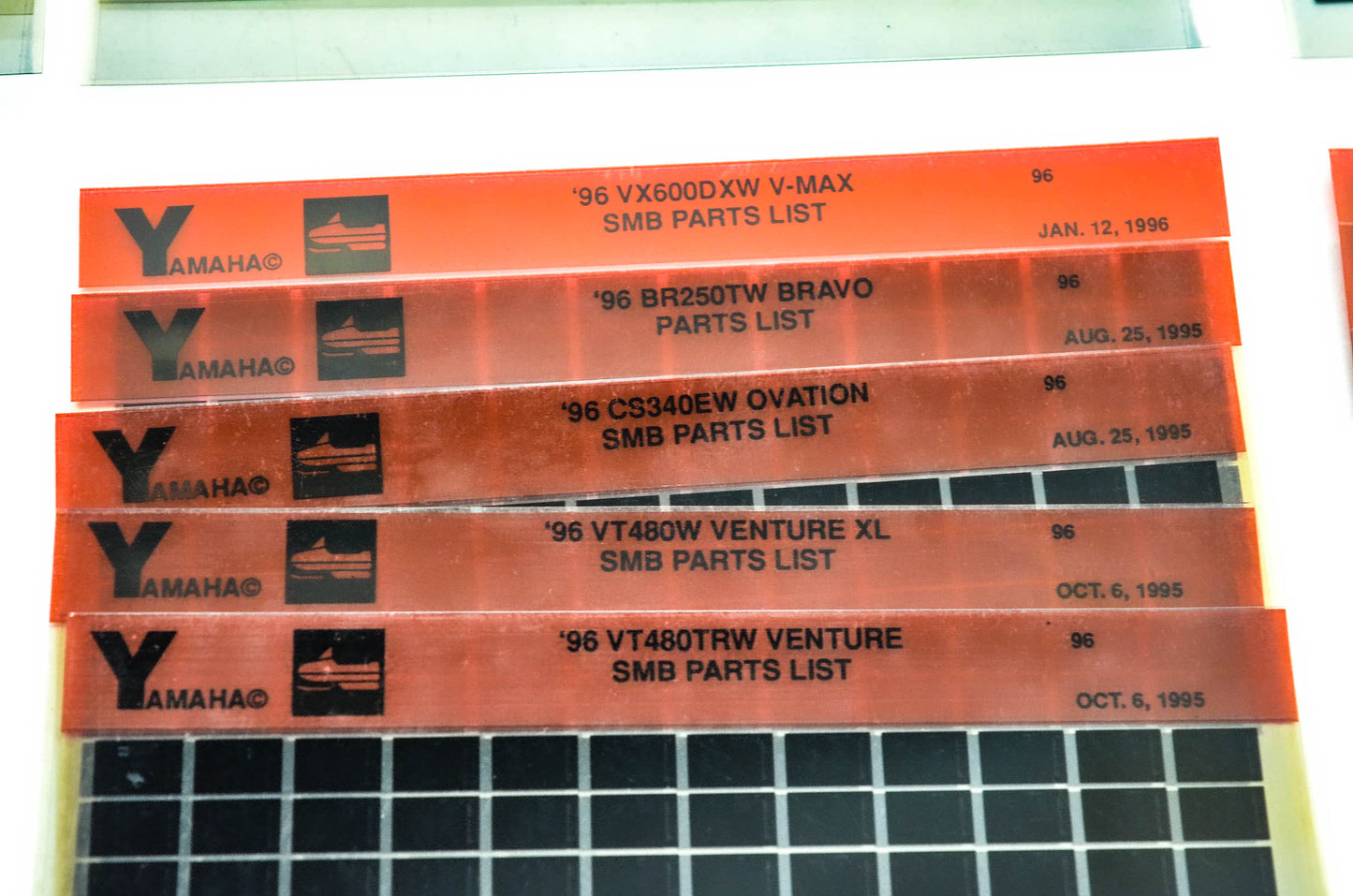 OEM Yamaha Snowmobile 1994-1996 Microfiche Lot Of 43