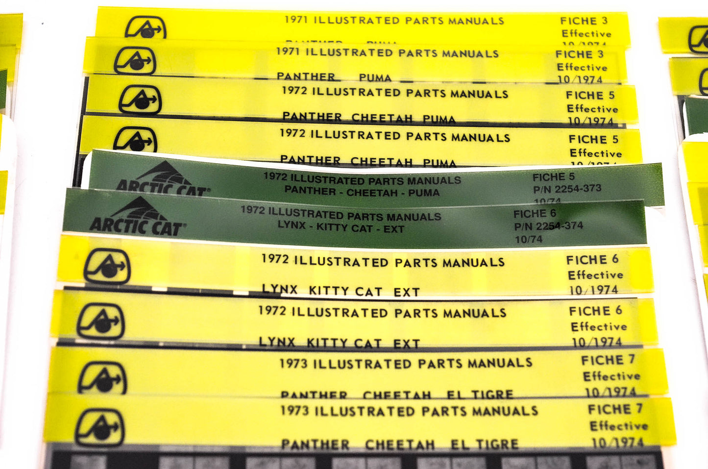 OEM Arctic Cat 1967-1976 Microfiche Lot Of 49