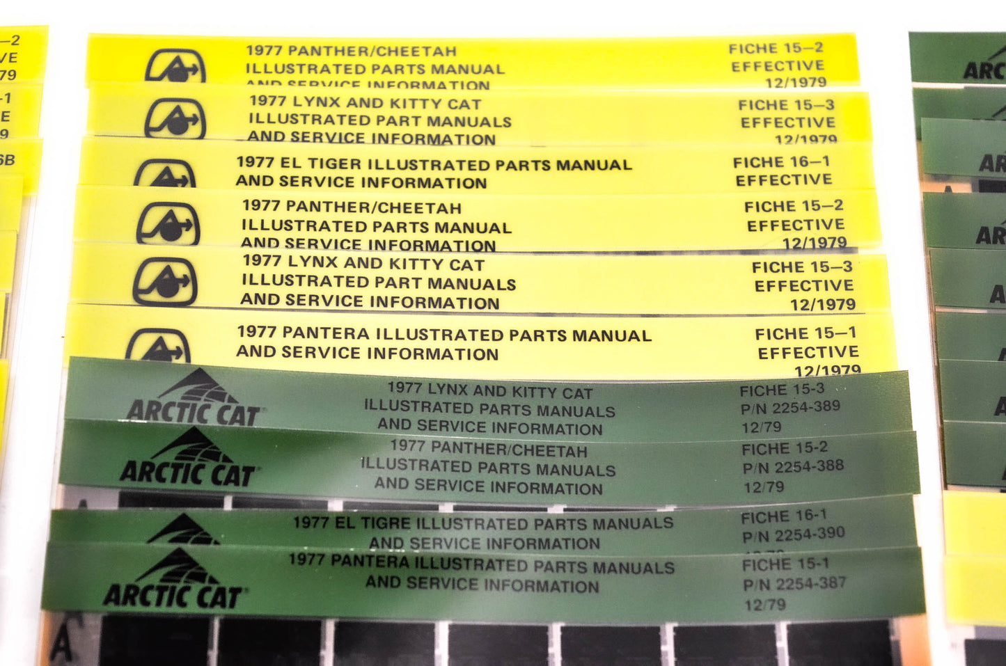 OEM Arctic Cat 1977-1979 Microfiche Lot Of 58