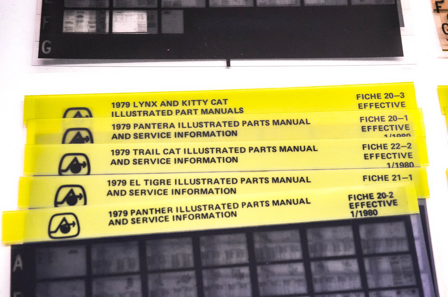 OEM Arctic Cat 1977-1979 Microfiche Lot Of 58