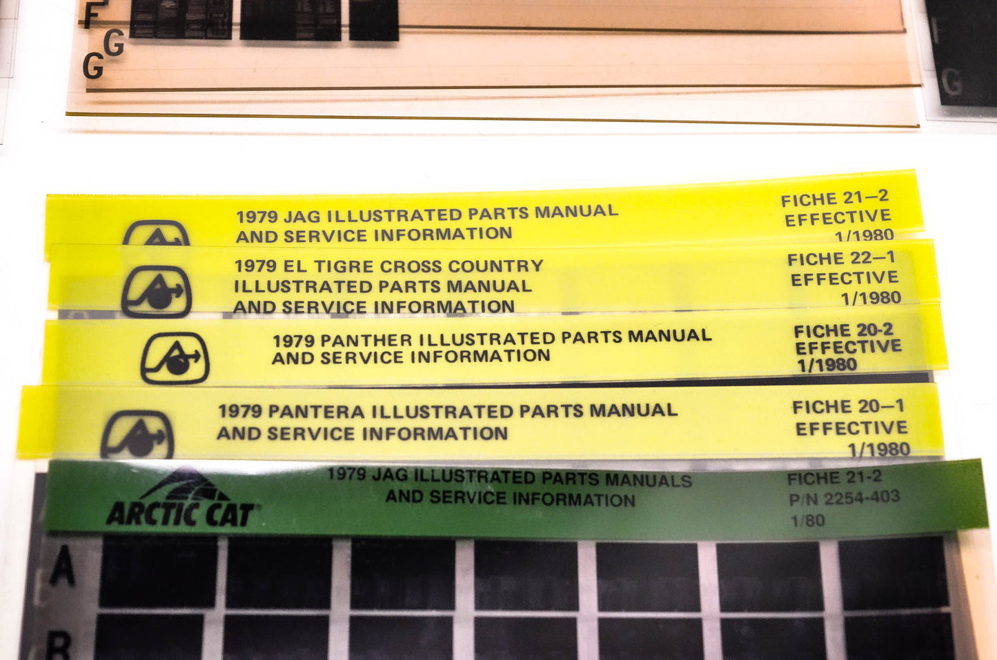 OEM Arctic Cat 1977-1979 Microfiche Lot Of 58