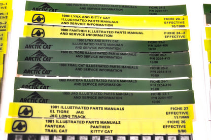 OEM Arctic Cat 1980-1989 Microfiche Lot Of 63