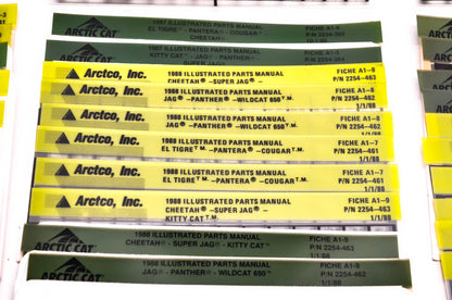 OEM Arctic Cat 1980-1989 Microfiche Lot Of 63
