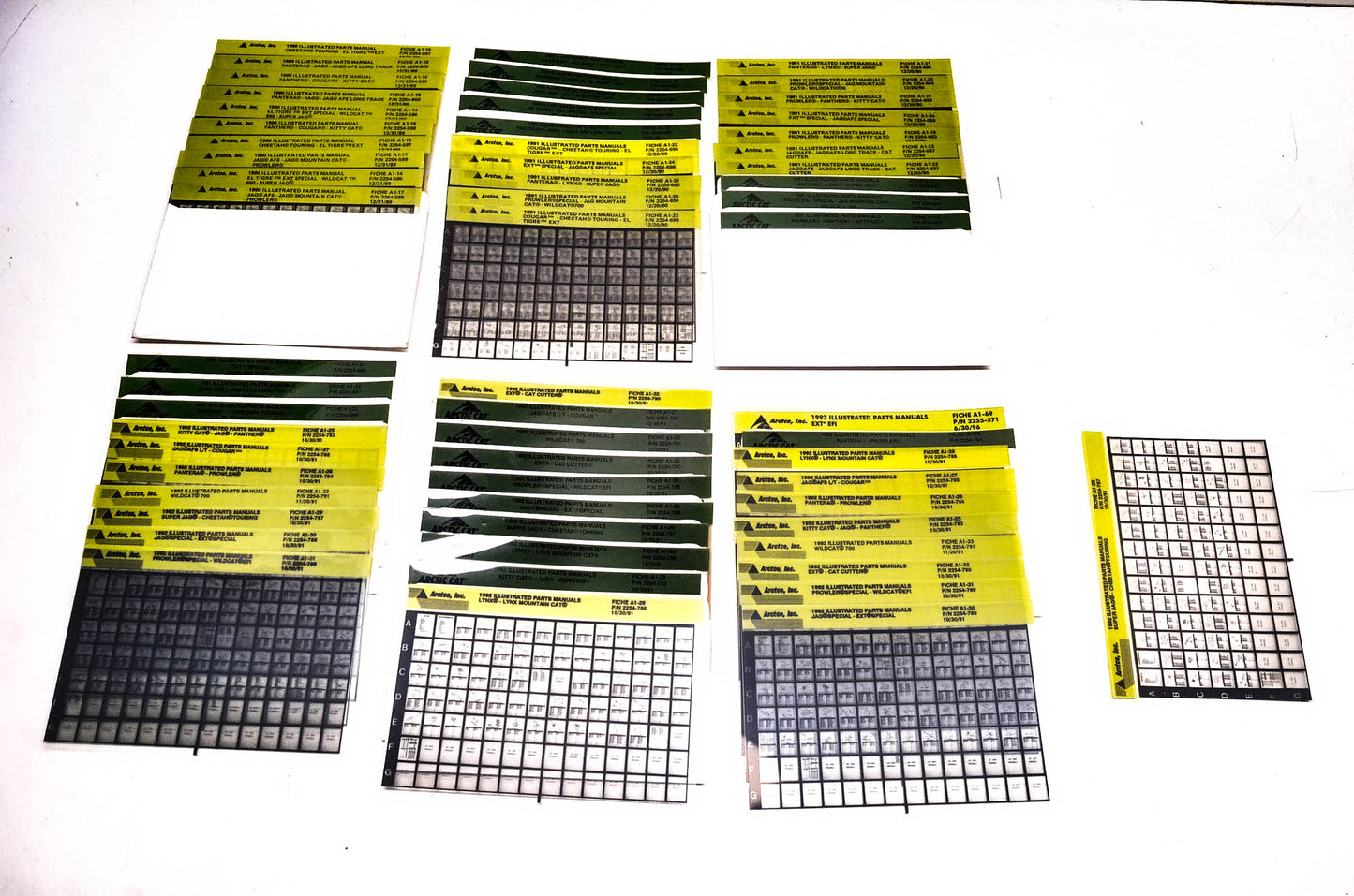 OEM Arctic Cat 1990-1992 Microfiche Lot Of 61