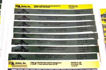 OEM Arctic Cat 1990-1992 Microfiche Lot Of 61
