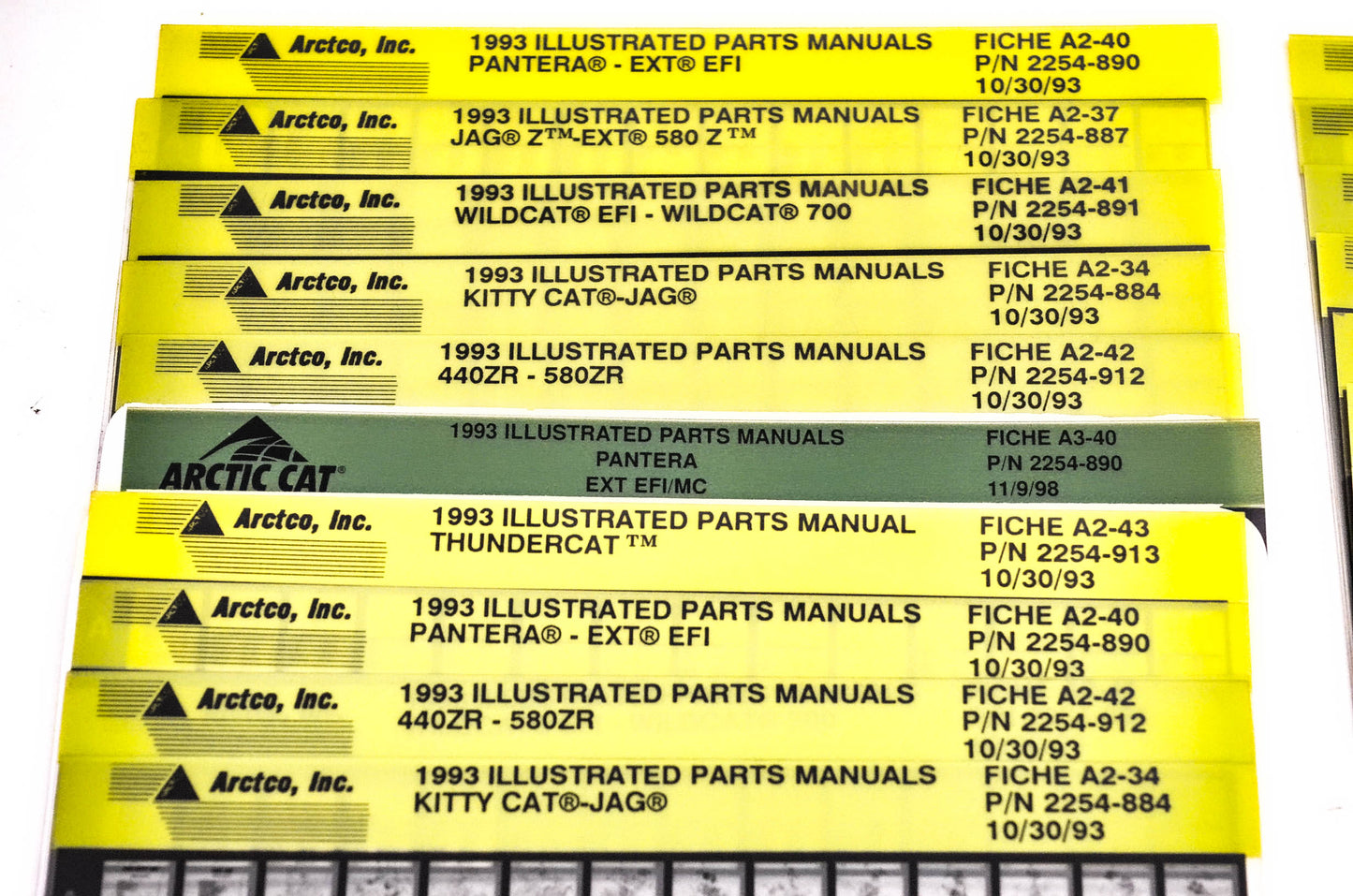 OEM Arctic Cat 1993-1994 Microfiche Lot Of 55