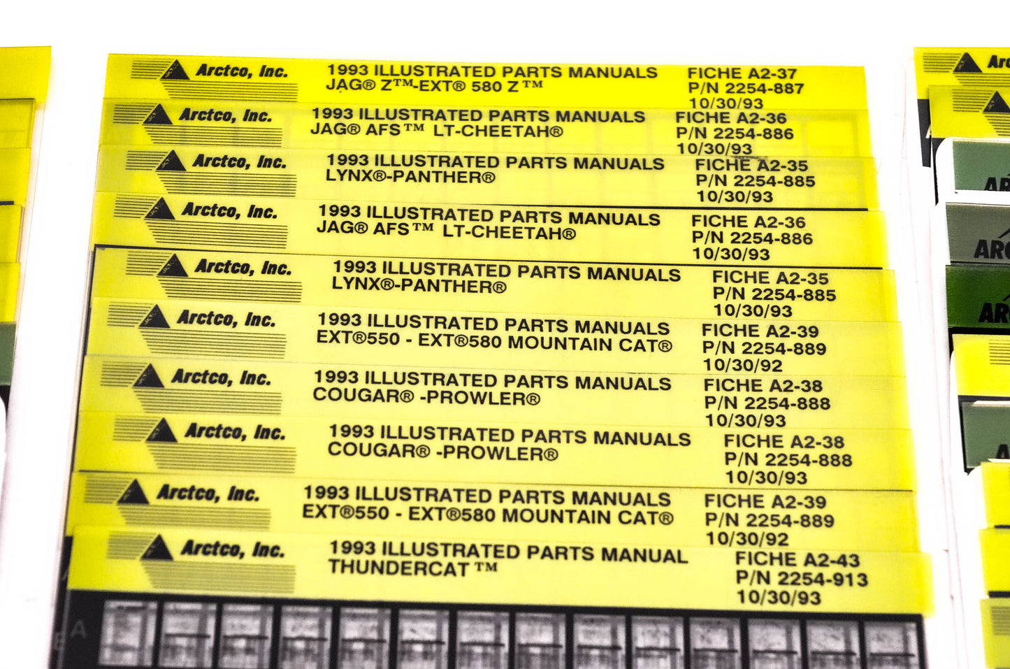 OEM Arctic Cat 1993-1994 Microfiche Lot Of 55