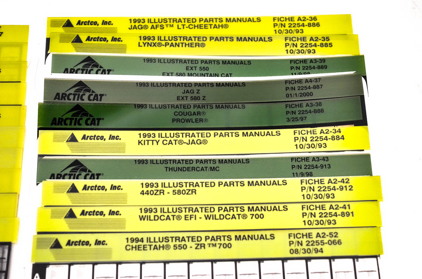 OEM Arctic Cat 1993-1994 Microfiche Lot Of 55