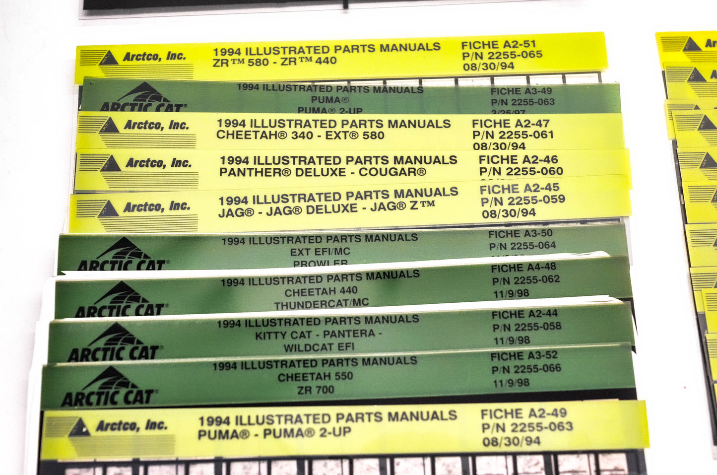 OEM Arctic Cat 1993-1994 Microfiche Lot Of 55