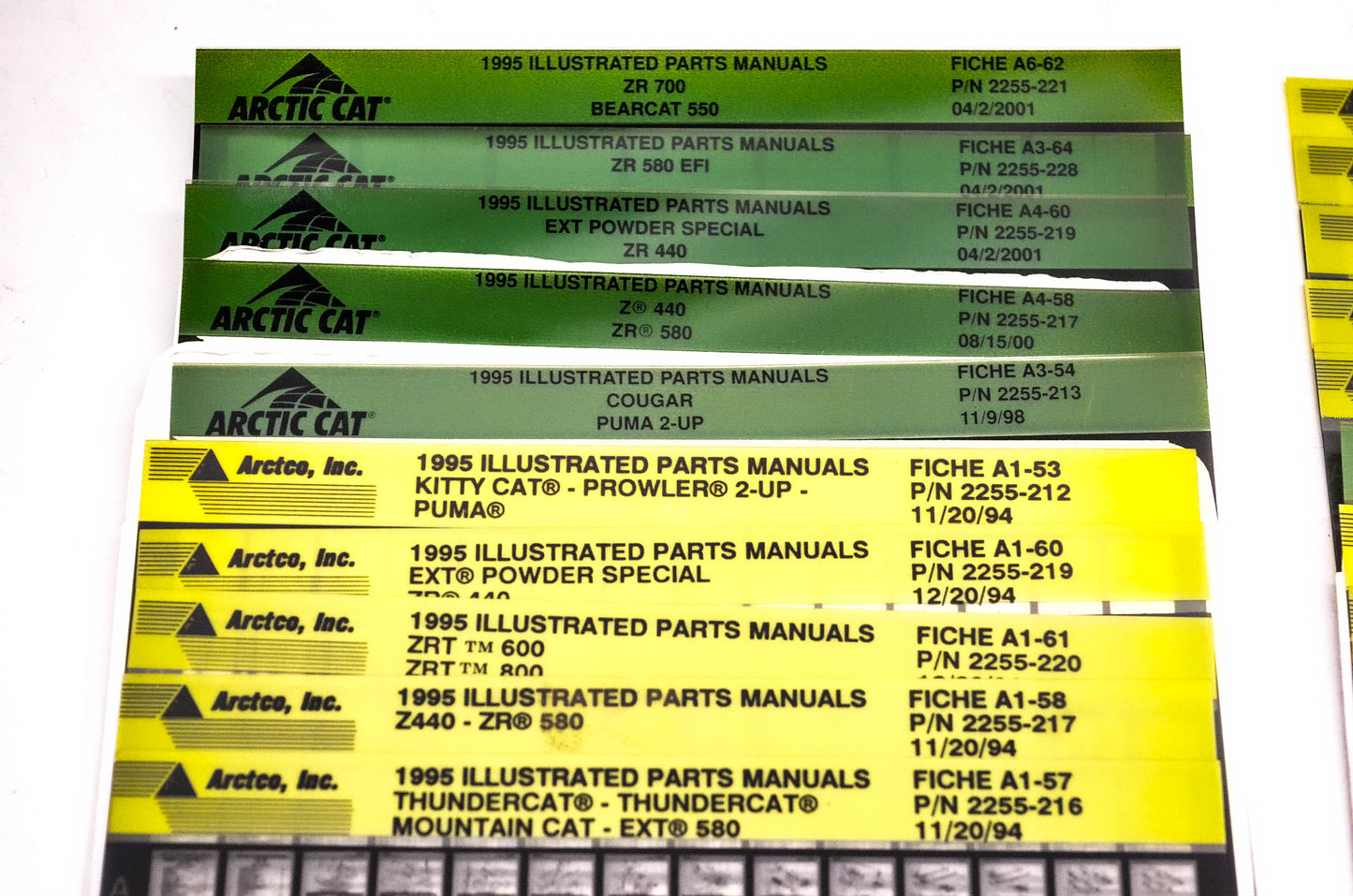 OEM Arctic Cat 1995-1996 Microfiche Lot Of 62