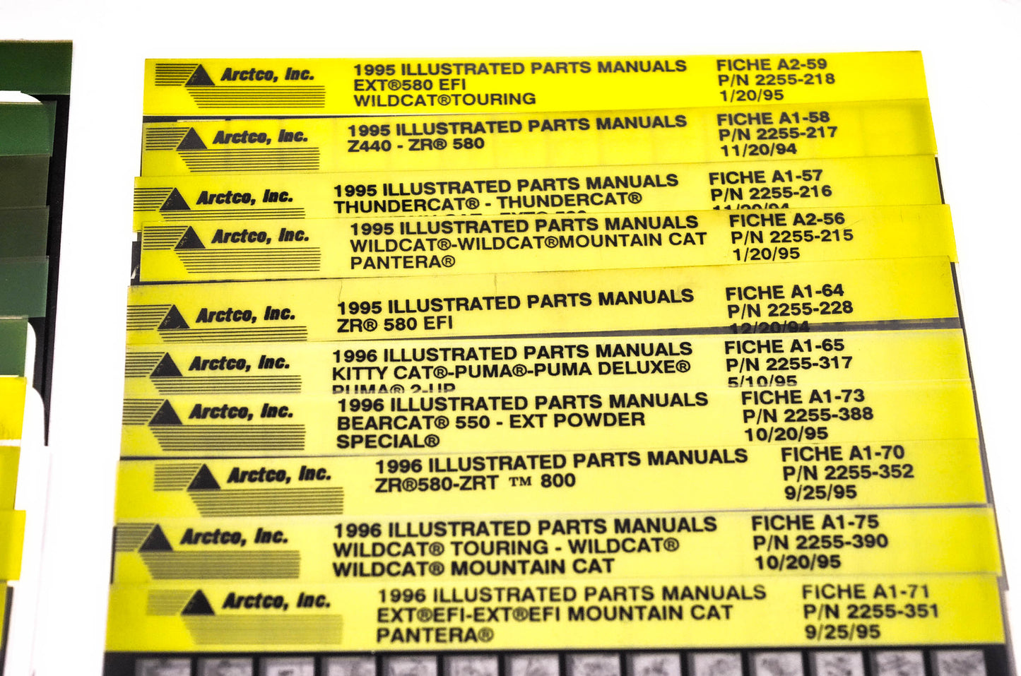 OEM Arctic Cat 1995-1996 Microfiche Lot Of 62