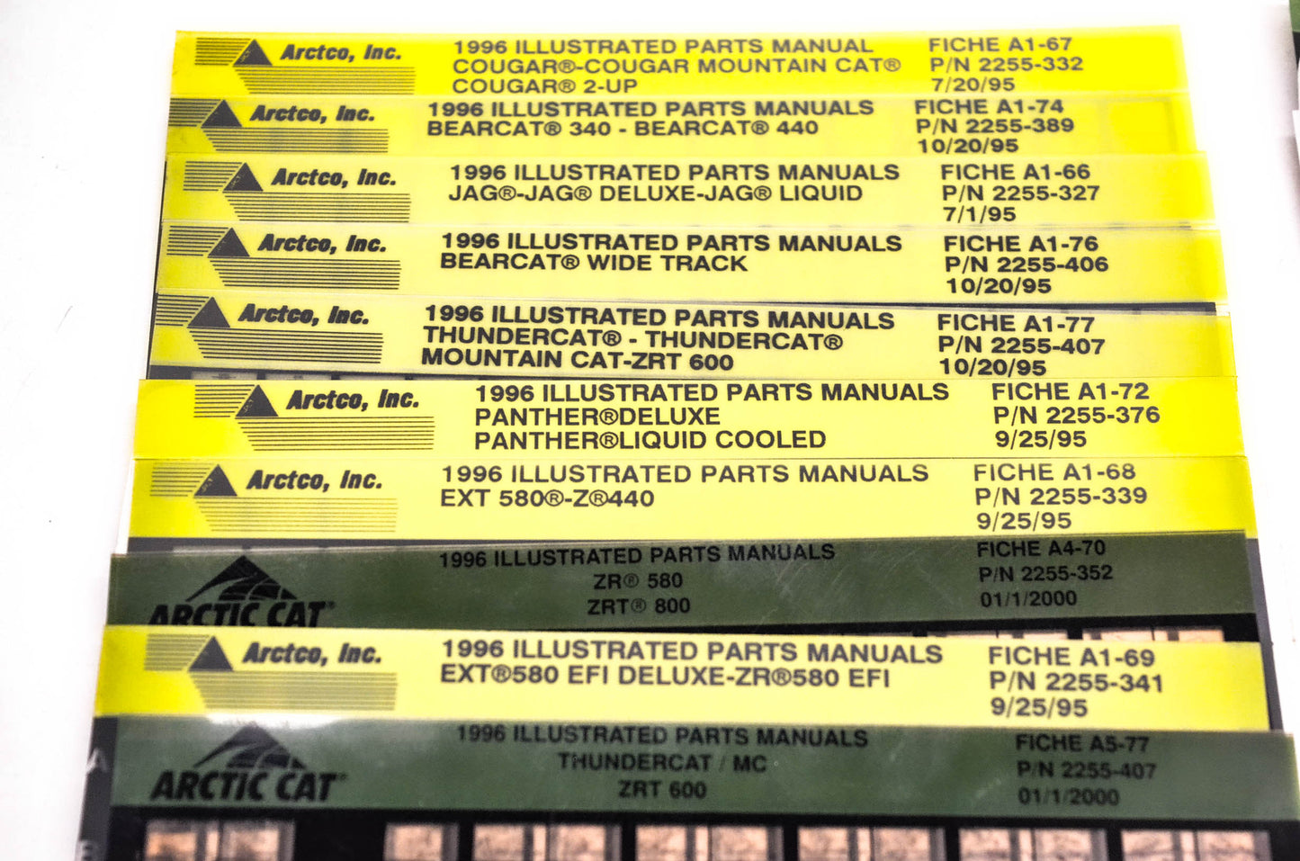 OEM Arctic Cat 1995-1996 Microfiche Lot Of 62