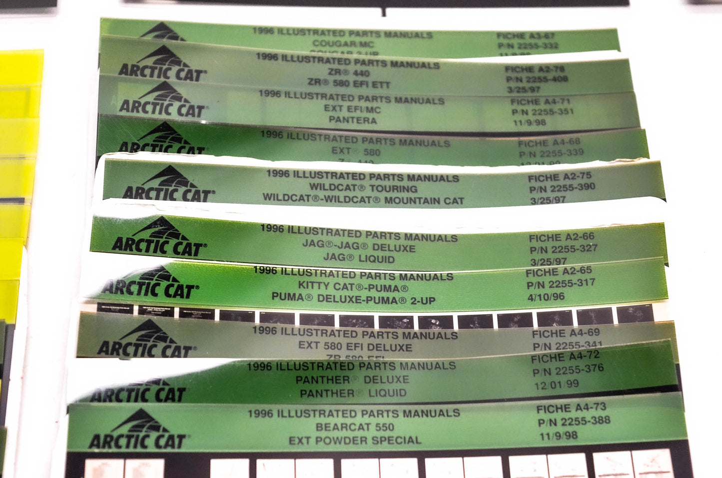 OEM Arctic Cat 1995-1996 Microfiche Lot Of 62