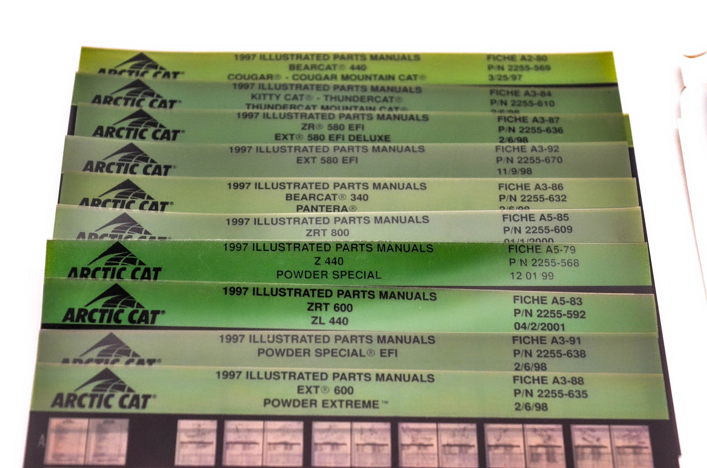 OEM Arctic Cat 1997-1998 Microfiche Lot Of 54