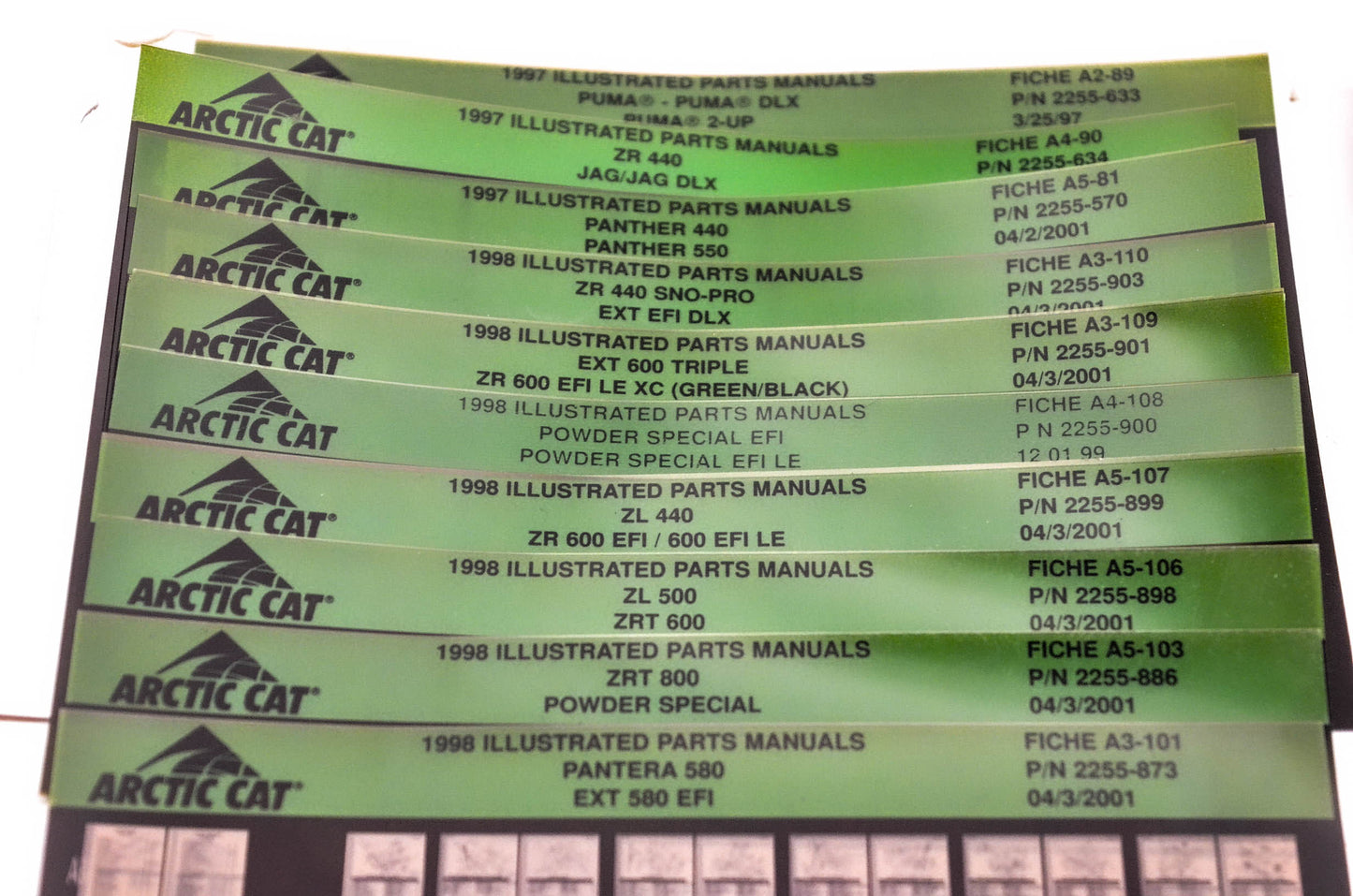 OEM Arctic Cat 1997-1998 Microfiche Lot Of 54