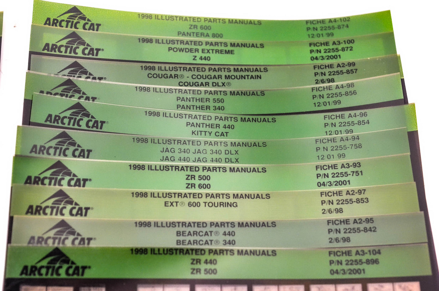 OEM Arctic Cat 1997-1998 Microfiche Lot Of 54