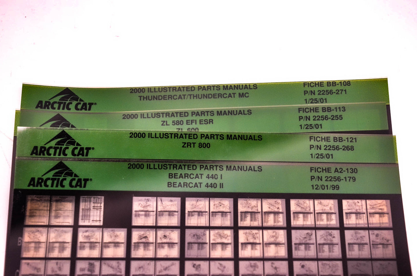 OEM Arctic Cat 2000-2001 Microfiche Lot Of 47