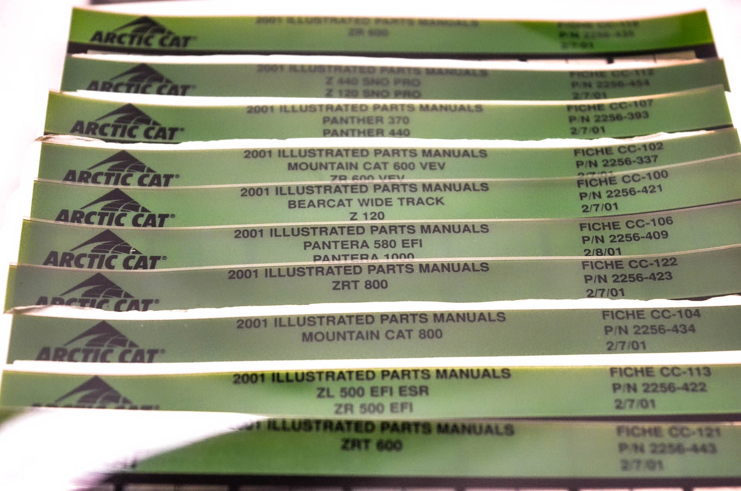 OEM Arctic Cat 2000-2001 Microfiche Lot Of 47