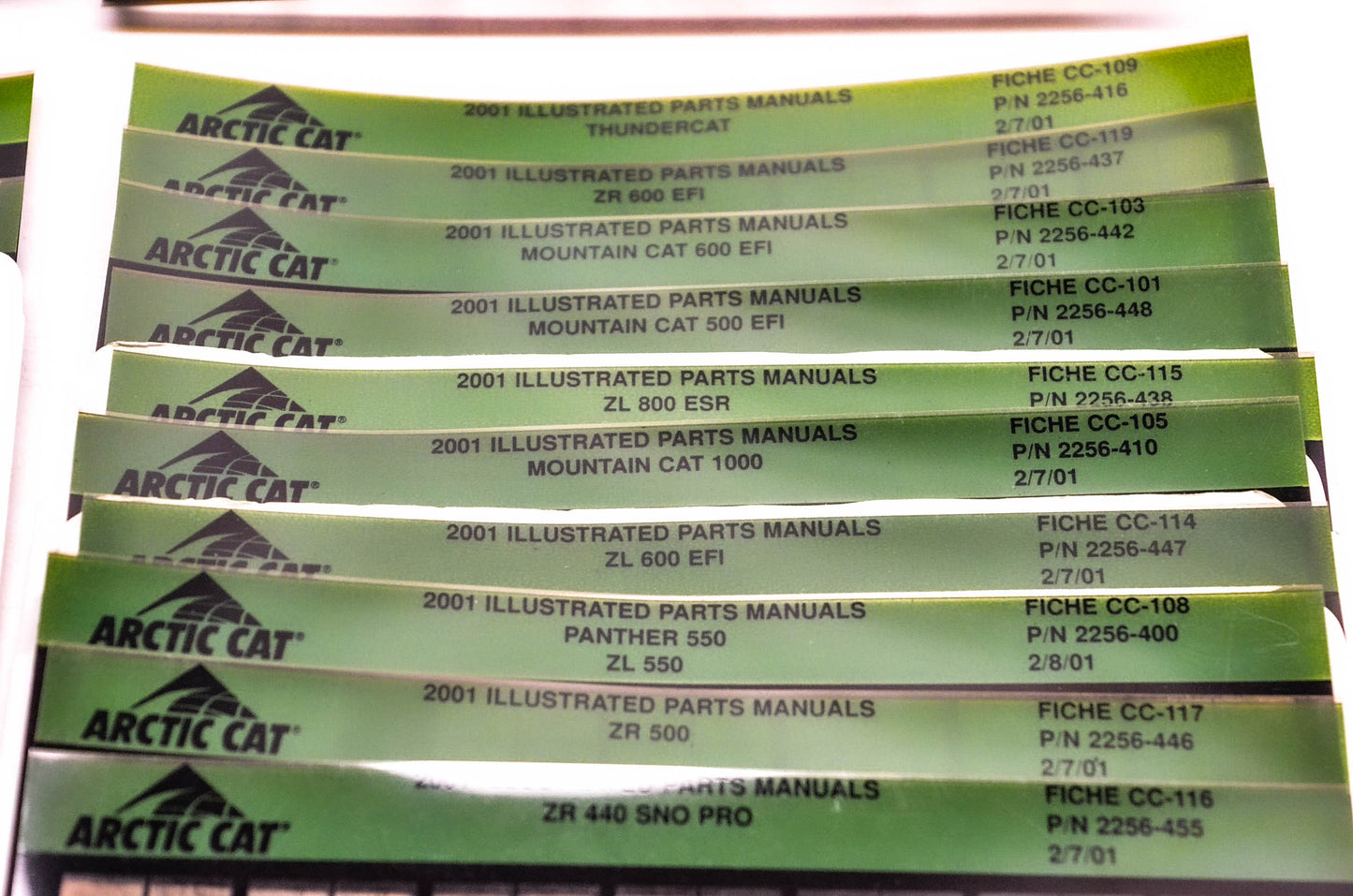 OEM Arctic Cat 2000-2001 Microfiche Lot Of 47