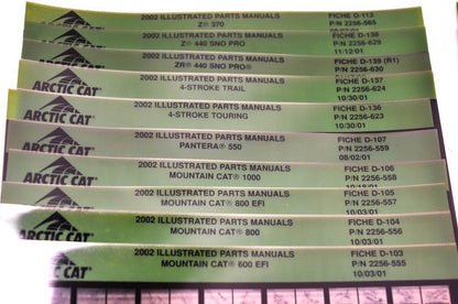 OEM Arctic Cat 2002 Microfiche Lot Of 40