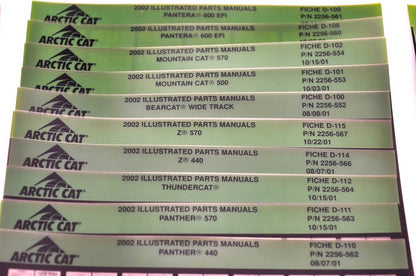 OEM Arctic Cat 2002 Microfiche Lot Of 40
