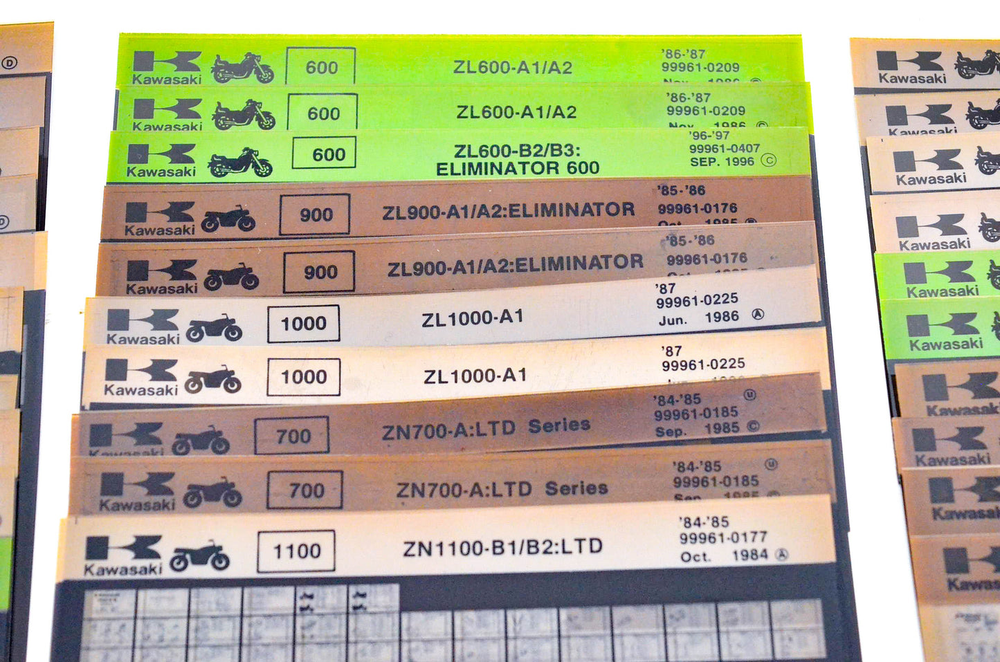 OEM Kawasaki Z1 ZG ZL ZN & ZR Models Microfiche Lot Of 46