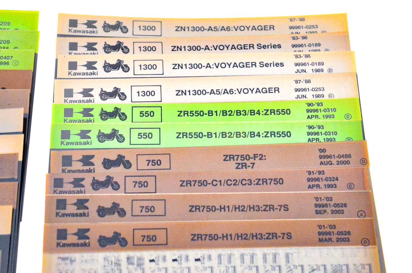 OEM Kawasaki Z1 ZG ZL ZN & ZR Models Microfiche Lot Of 46