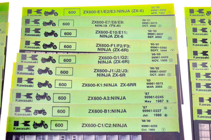 OEM Kawasaki Z1 ZG ZL ZN & ZR Models Microfiche Lot Of 46