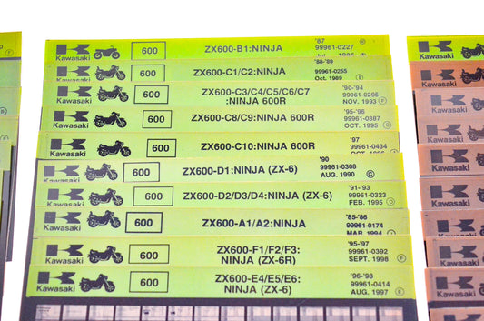 OEM Kawasaki ZX550/600/636/750 Microfiches Lot Of 59