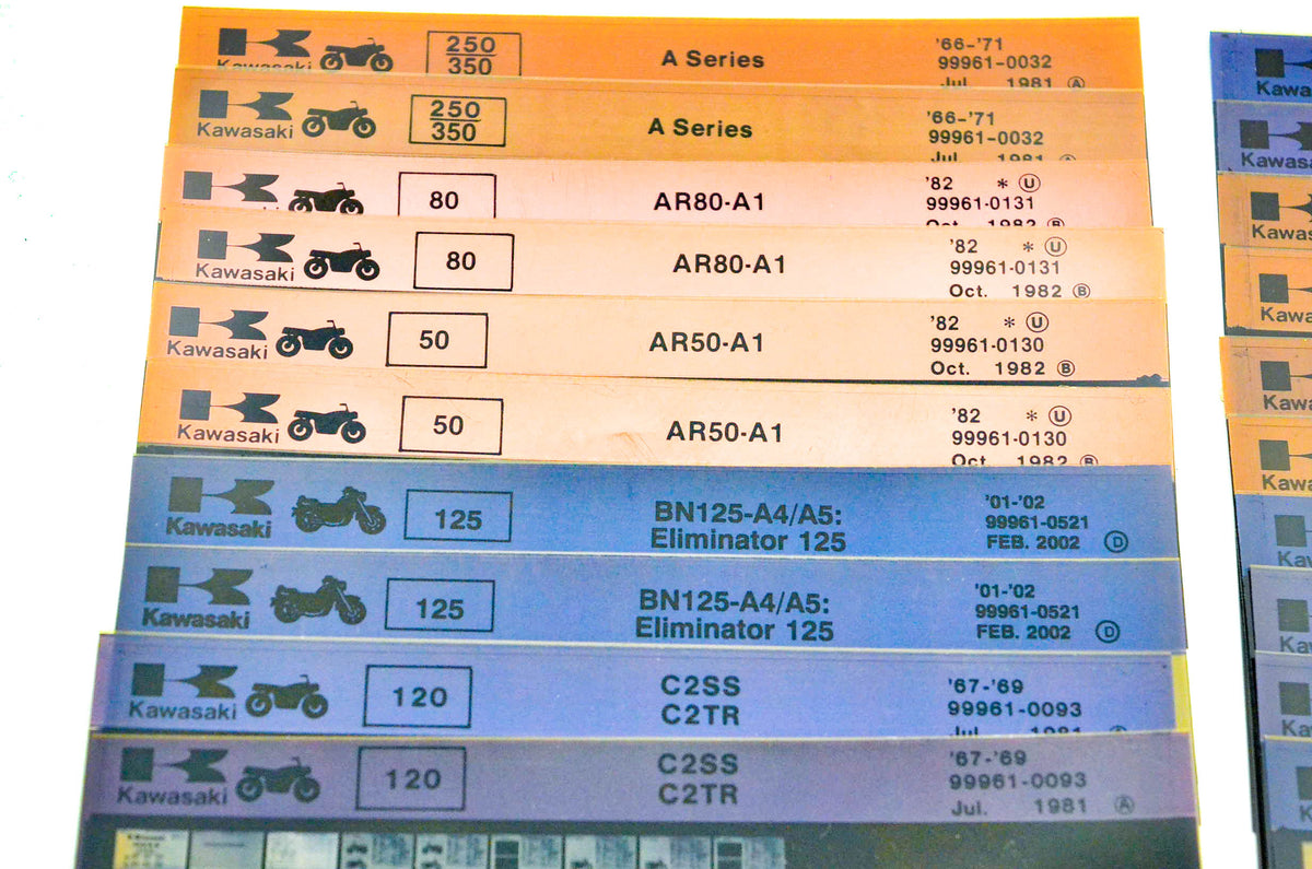 OEM Kawasaki A Series AR50/80 BN125 C2TR F Series Microfiche Lot Of 29