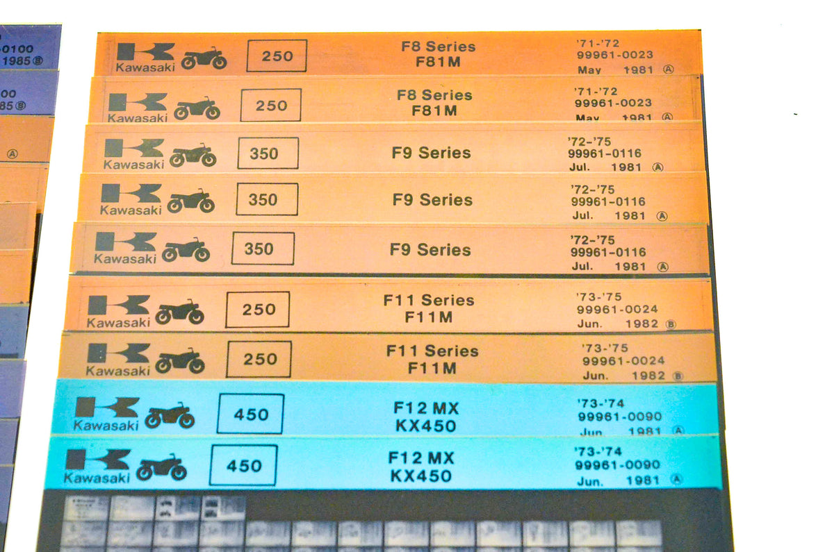 OEM Kawasaki A Series AR50/80 BN125 C2TR F Series Microfiche Lot Of 29
