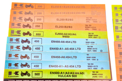 OEM Kawasaki EL250 EJ650 EN450/500 EX250/305/500 Microfiche Lot Of 34