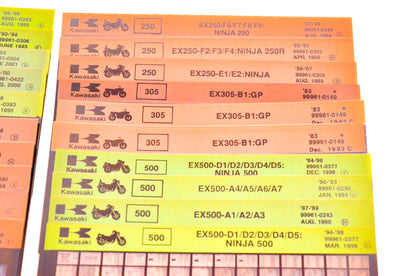 OEM Kawasaki EL250 EJ650 EN450/500 EX250/305/500 Microfiche Lot Of 34