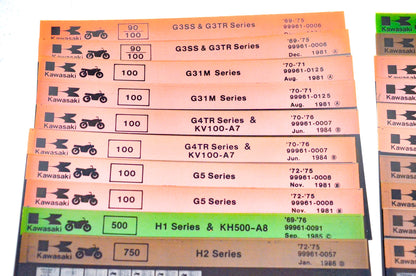 OEM Kawasaki G3/4/5 H1/2 S1/2 W Series VN Models Microfiche Lot Of 62